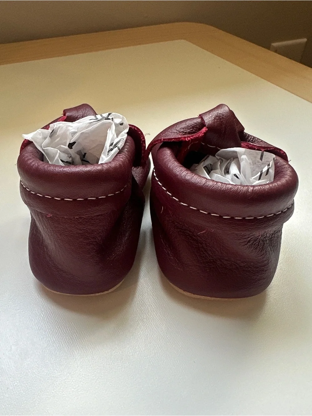 Freshly Picked Soft Sole Knotted Bow Moccasins Shoes Winterberry Size 3